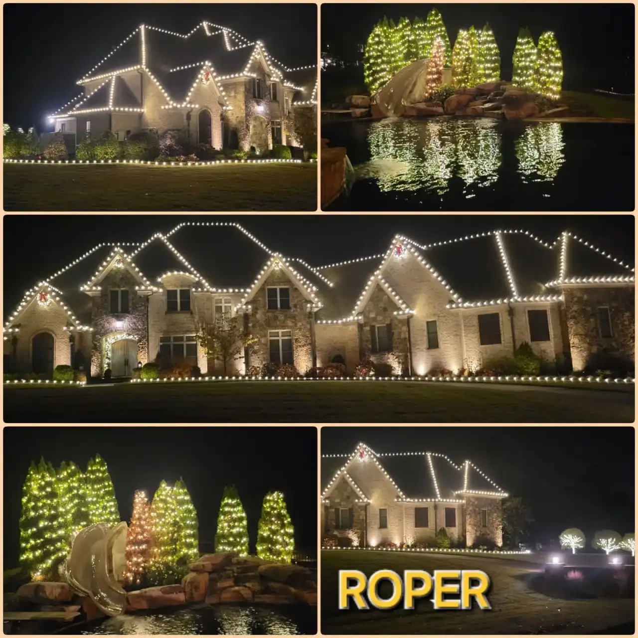 C9 roofline lighting detail — Roper installation